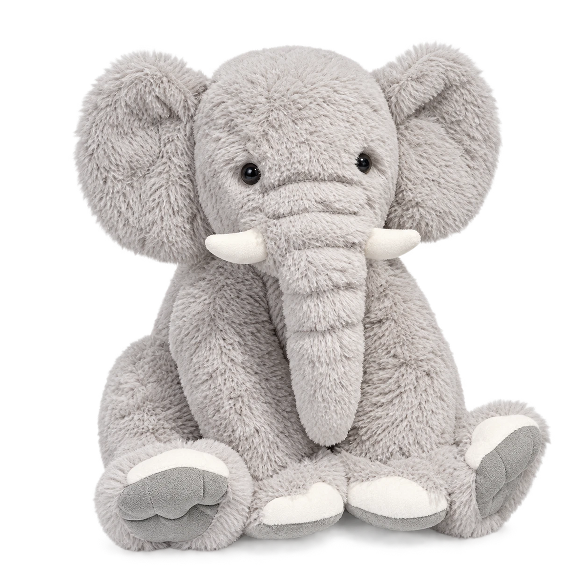 Kawaii Elephant Plush with Oversized Ears and Soft Fur - Grey