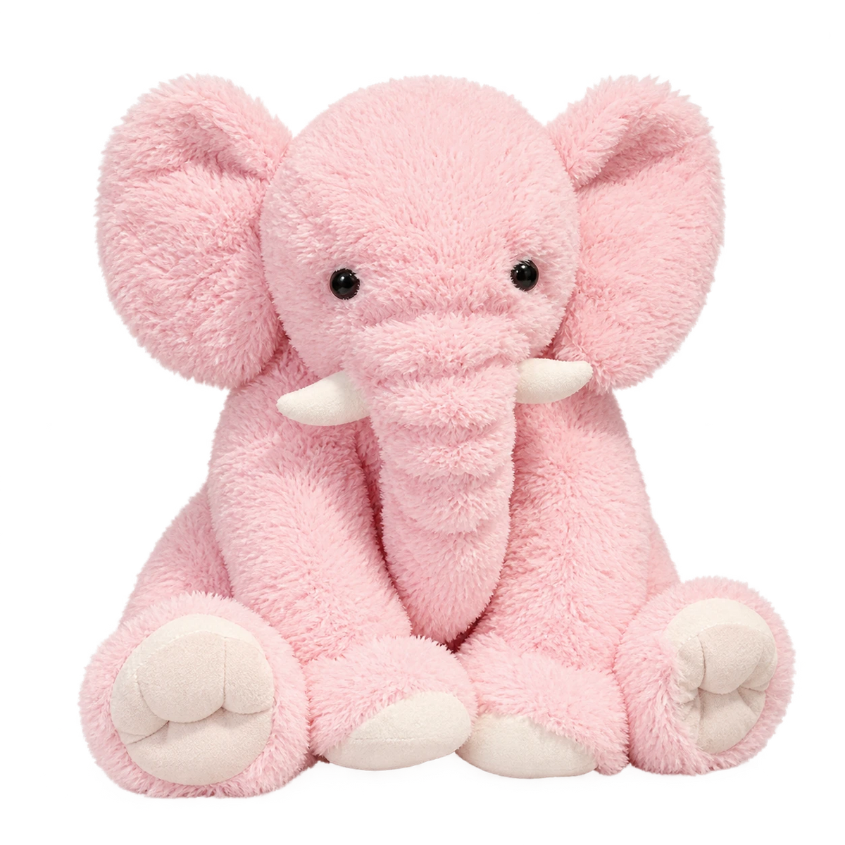 Kawaii Elephant Plush with Oversized Ears and Soft Fur - Pink