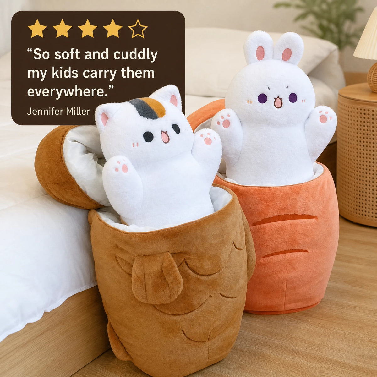 Kawaii Food Plush with Removable Animal Characters - Image témoignage
