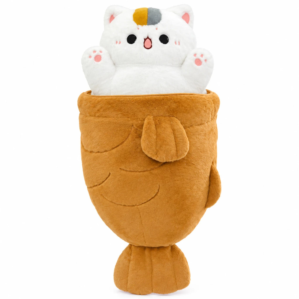 Kawaii Food Plush with Removable Animal Characters - Takoyaki Cat