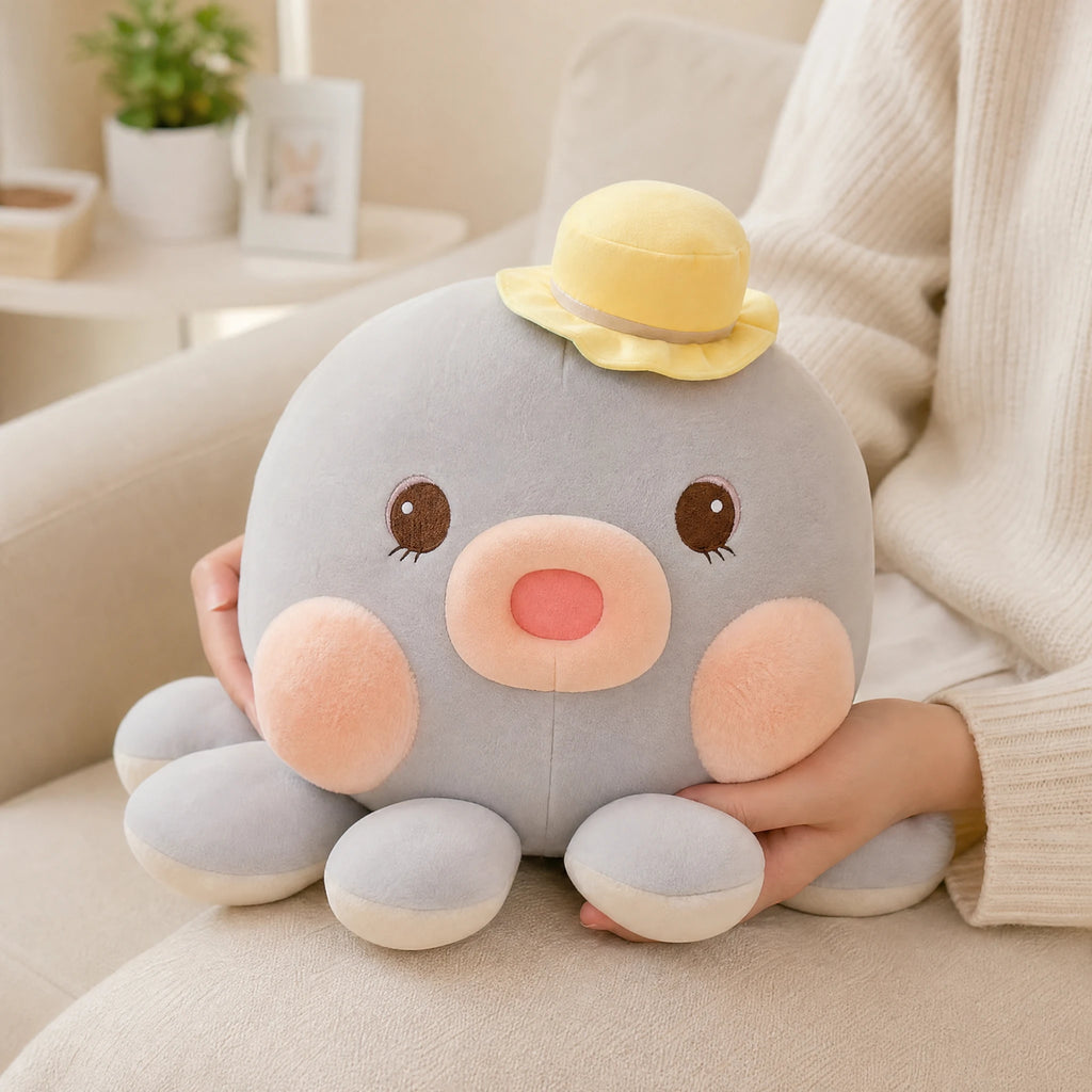 Kawaii Octopus Plush with Hat and Soft Tentacles - Utilisation du produit