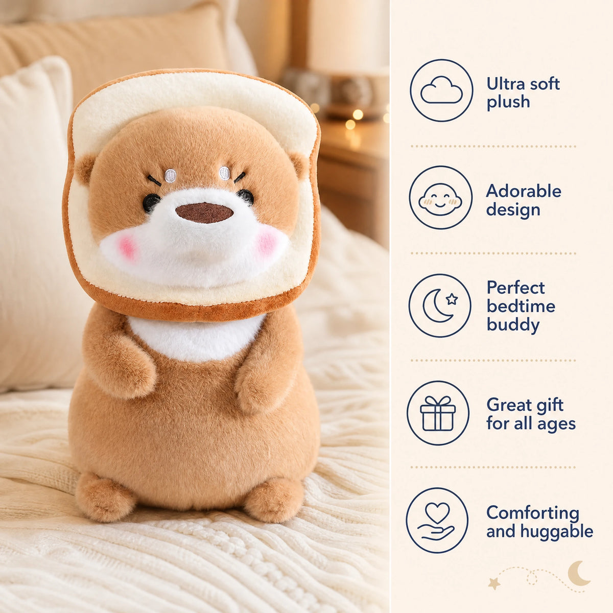 Kawaii Otter Plush with Costume Hat - Bénéfices produit