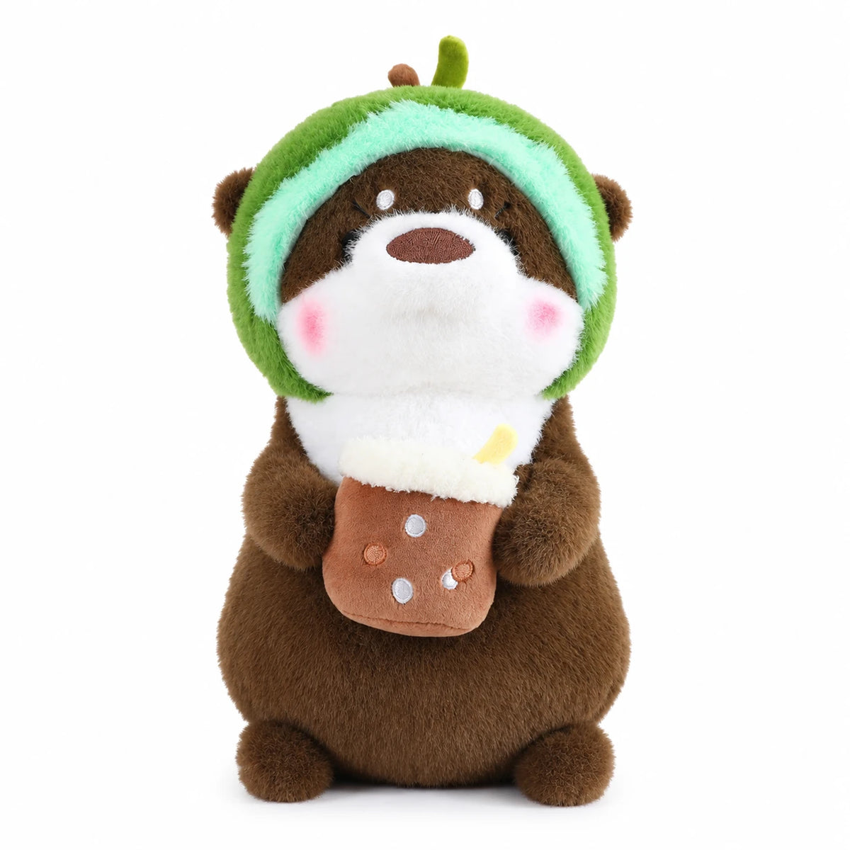 Kawaii Otter Plush with Costume Hat - Dark Brown Avocado / 12in / 30cm … (2 tailles)