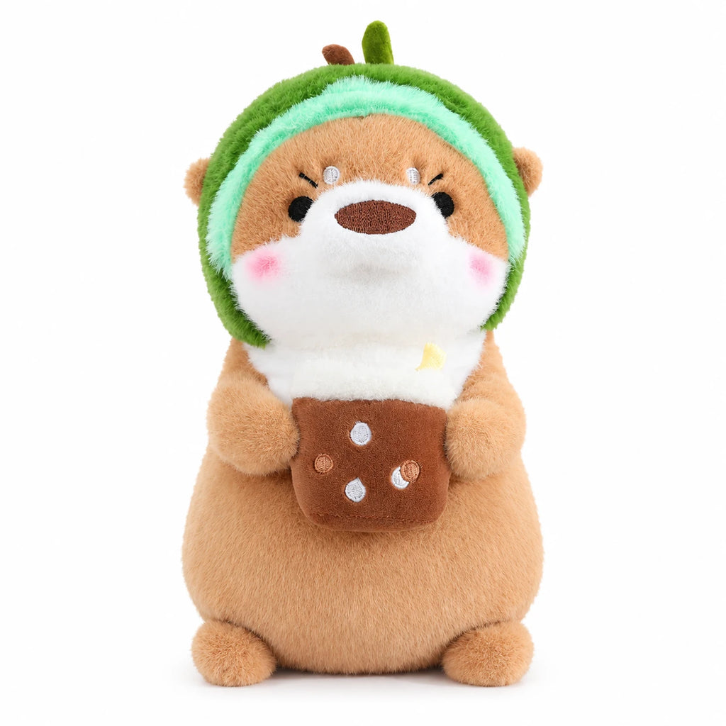 Kawaii Otter Plush with Costume Hat - Light Brown Avocado / 12in / 30cm … (2 tailles)