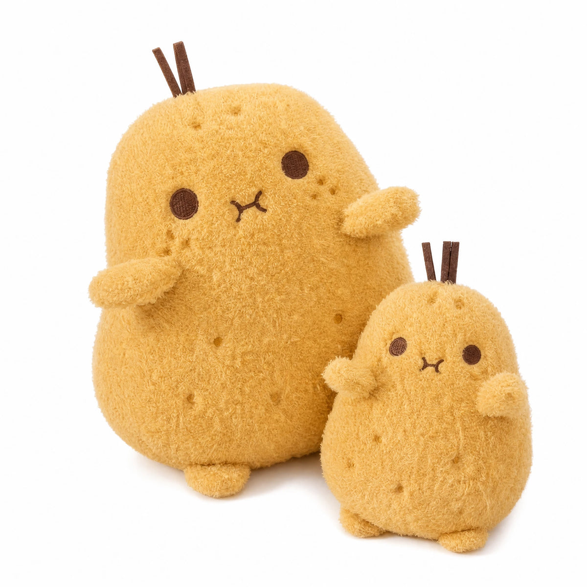 Kawaii Potato Plush with Round Fluffy Body - Fond blanc