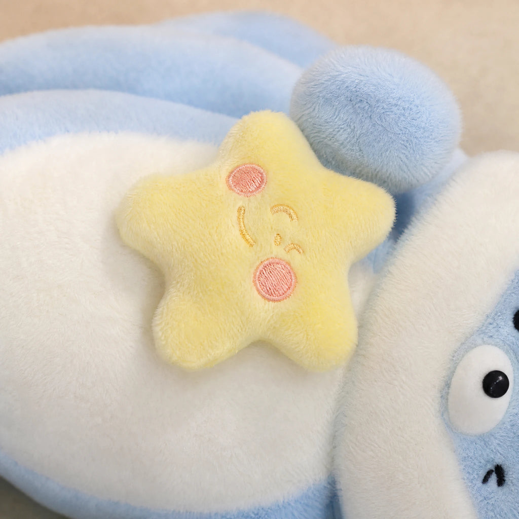 Kawaii Seal Plush - Chubby Blue Character Soft Toy - Détail matière