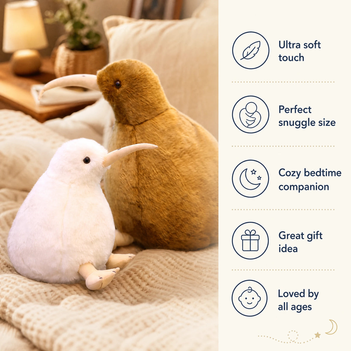 Kiwi Bird Plush with Soft Fur and Realistic Details - Bénéfices produit