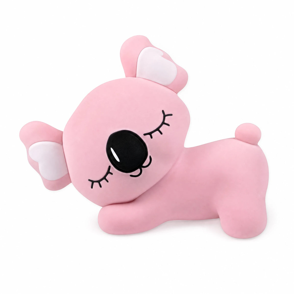 Koala Plush Pillow with Pink Lying Down Design - Fond blanc