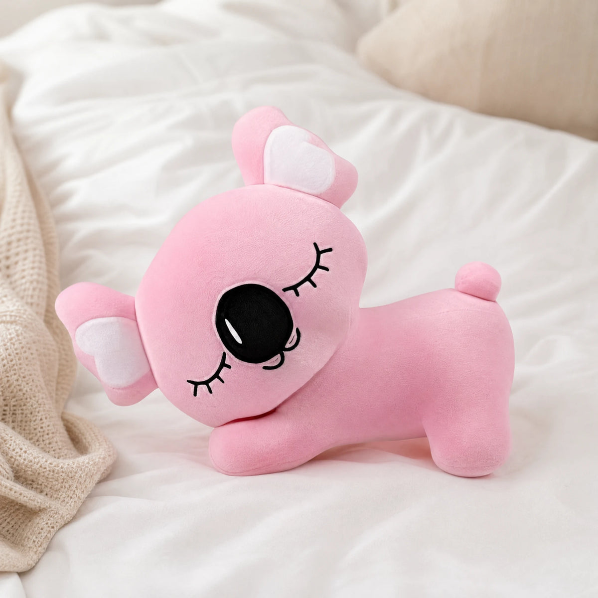 Koala Plush Pillow with Pink Lying Down Design - Utilisation du produit