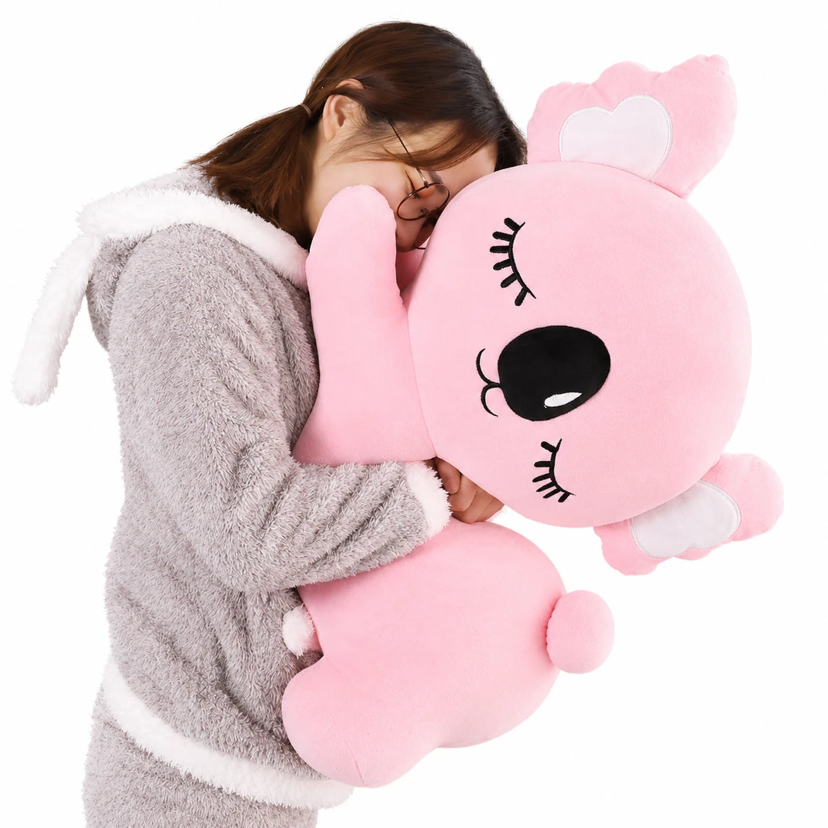Koala Plush Toy with Closed Eyes and Cuddly Design - 11in / 30cm / Kloe / Pink … (4 tailles)