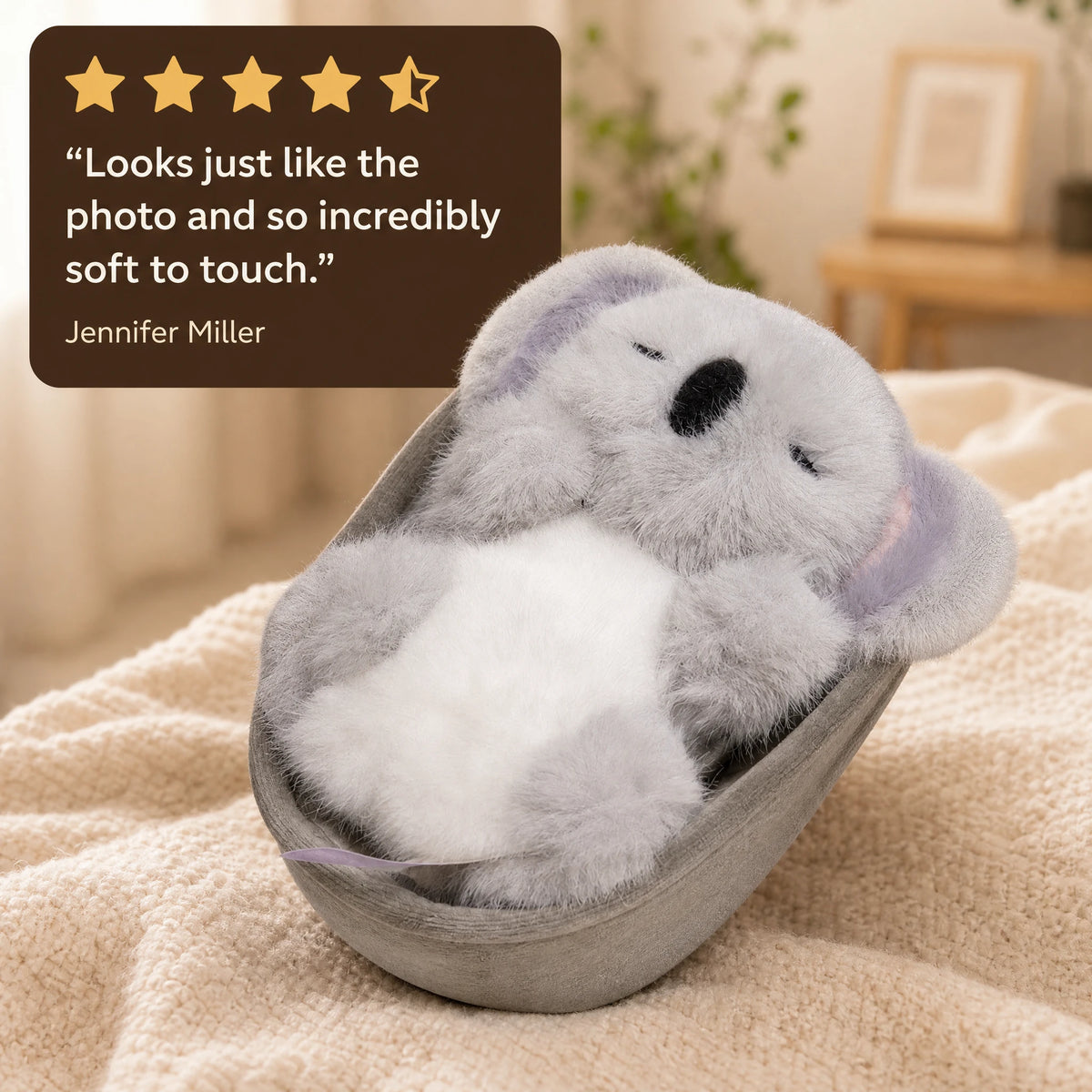 Koala Plush with Soft Gray Fur and Embroidered Features - Image témoignage