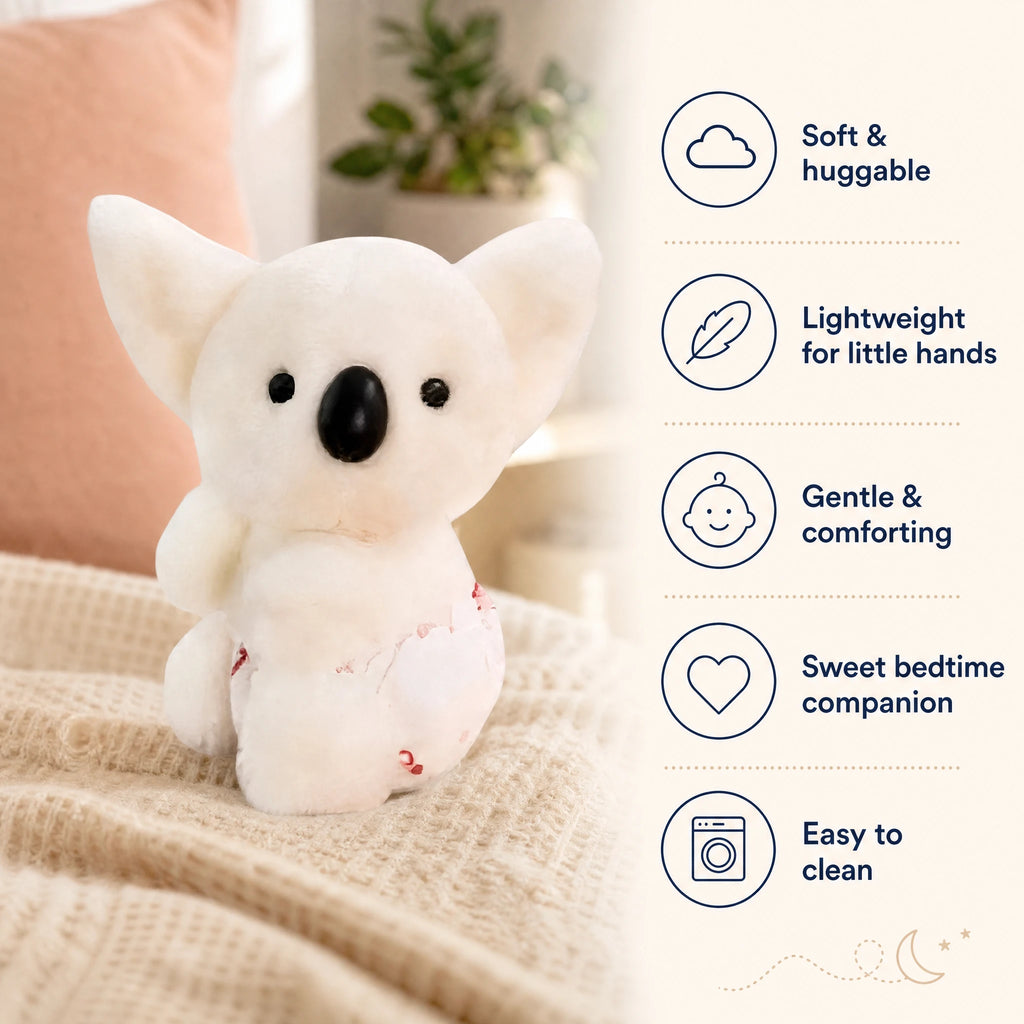 Koala Stuffed Animal – White Kawaii Plush with Soft Fur - Bénéfices produit