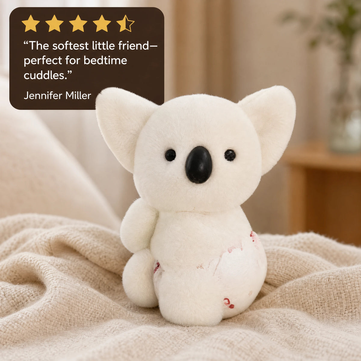 Koala Stuffed Animal – White Kawaii Plush with Soft Fur - Image témoignage