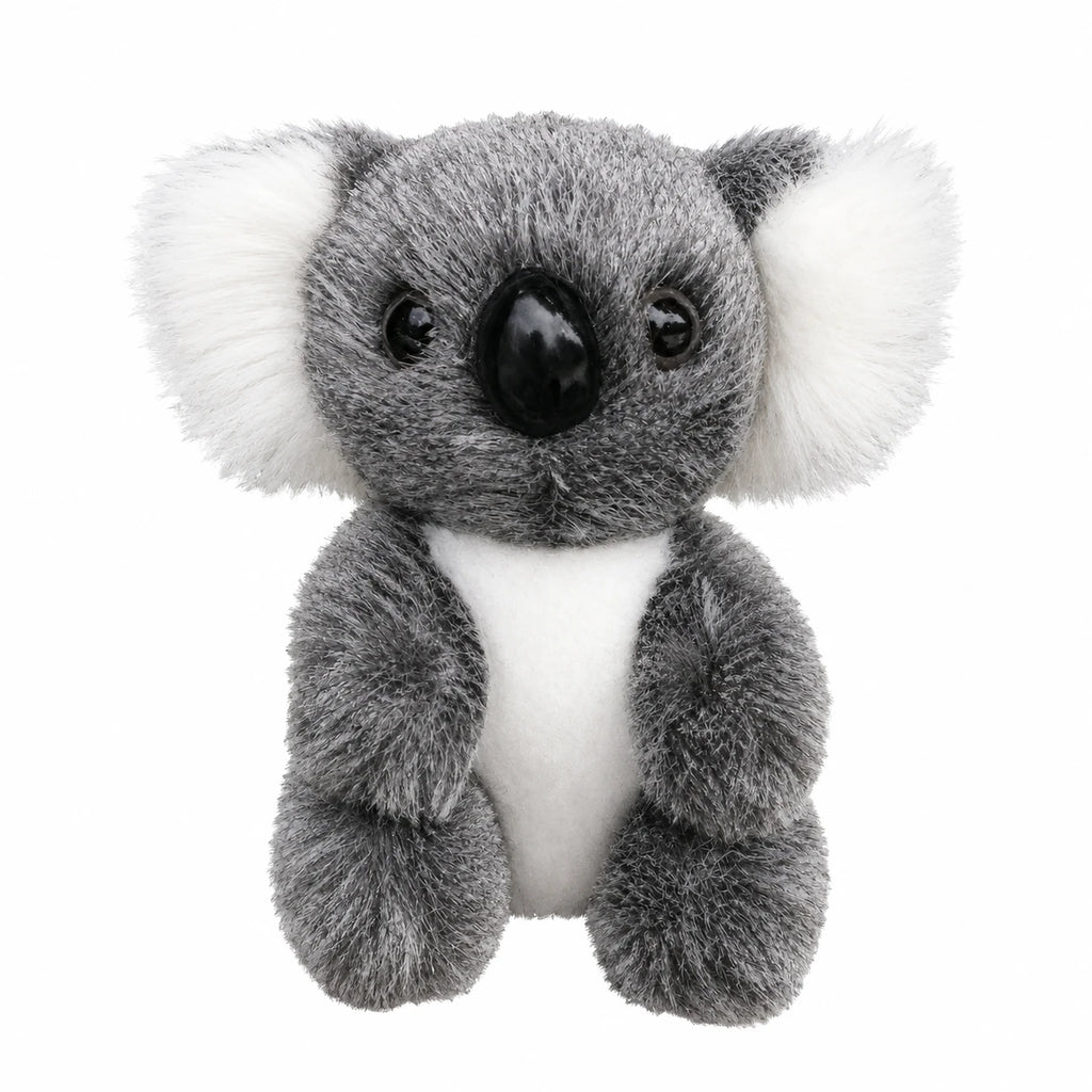 Koala Stuffed Animal with Realistic Gray and White Fur - Black / 6.5in / 16cm · Black / 4.5in / 12cm