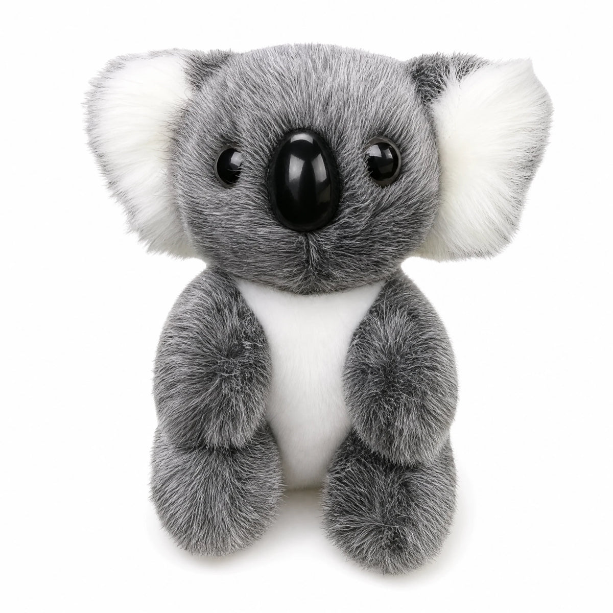 Koala Stuffed Animal with Realistic Gray and White Fur - Fond blanc