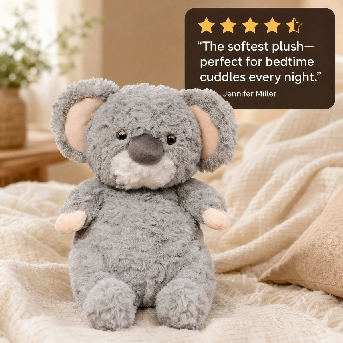 Koala Stuffed Animal with Soft Gray Plush – 35cm - Image témoignage