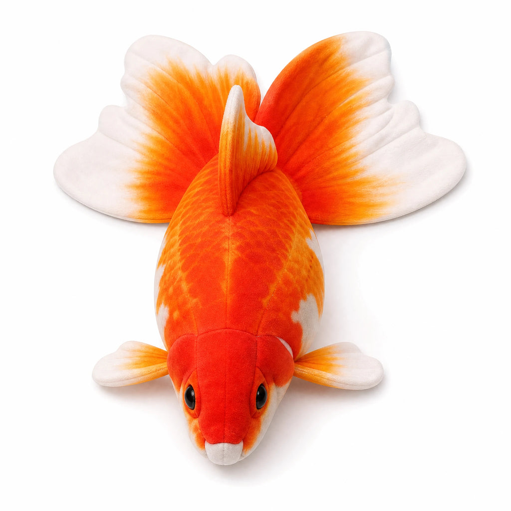 Koi Fish Plush with Flowing Fins and Soft Body - Fond blanc