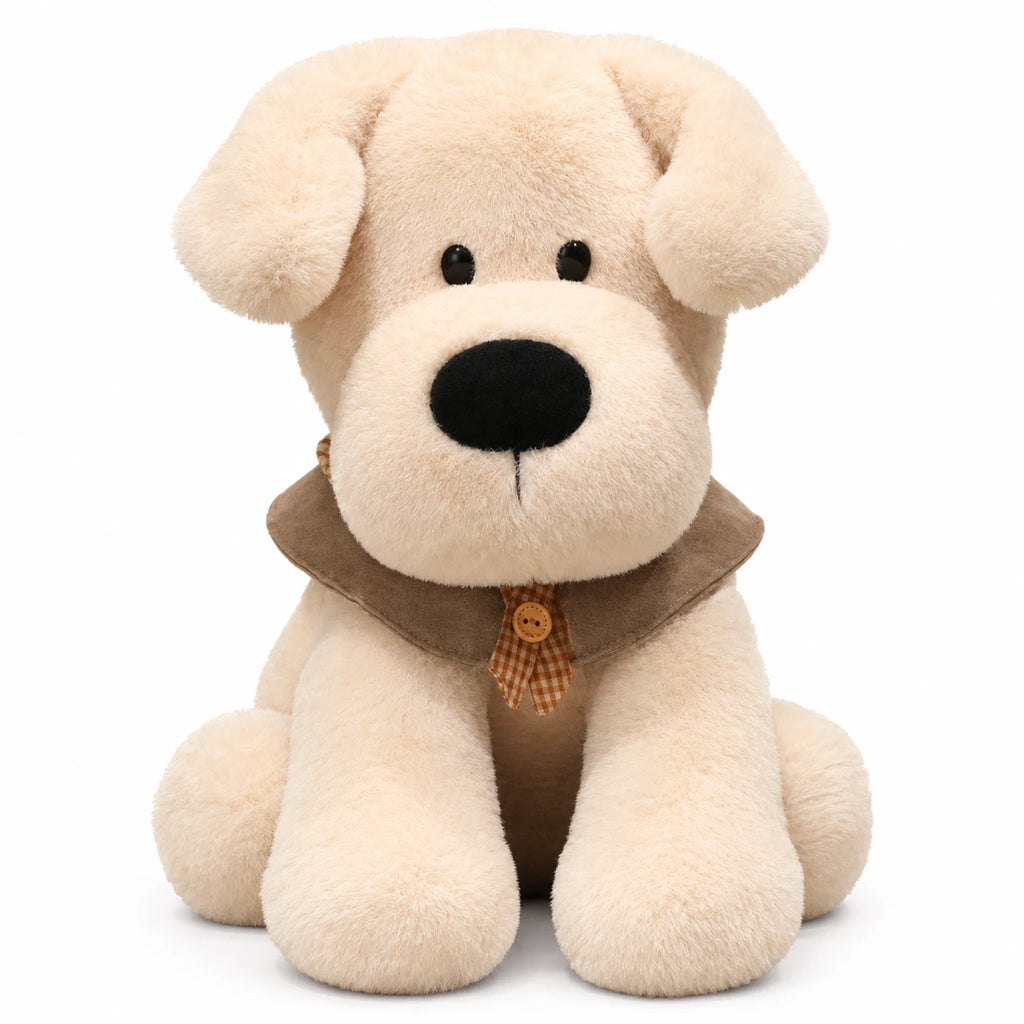 Labrador Plush Toy with Soft Fur and Blue Collar - Brown / 17.5in / 45cm … (3 tailles)