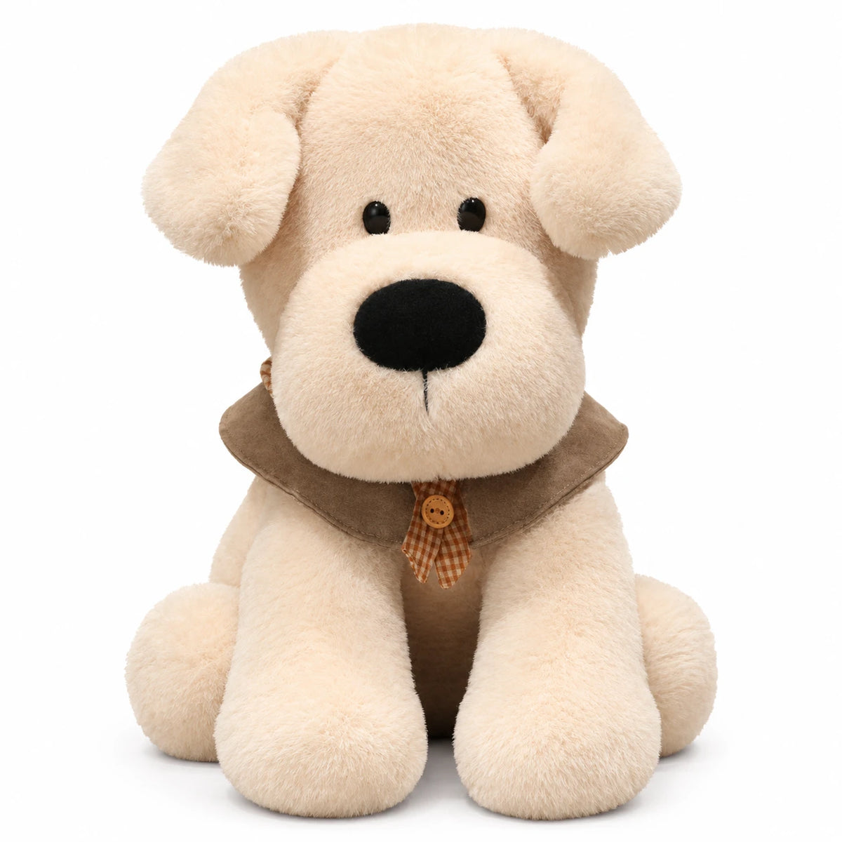 Labrador Plush Toy with Soft Fur and Blue Collar - Brown / 17.5in / 45cm … (3 tailles)