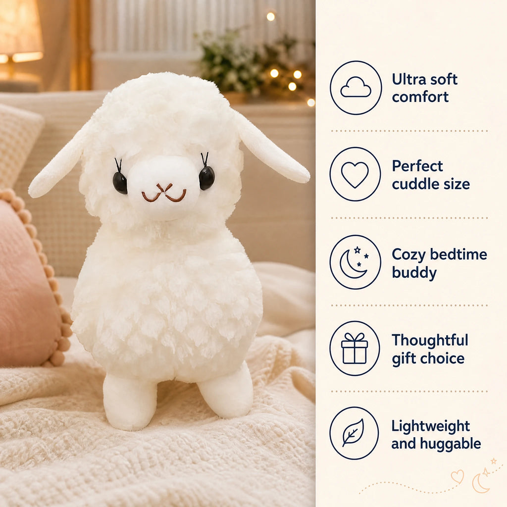 Lamb Plush with Fluffy Fleece Texture in Cream White - Bénéfices produit