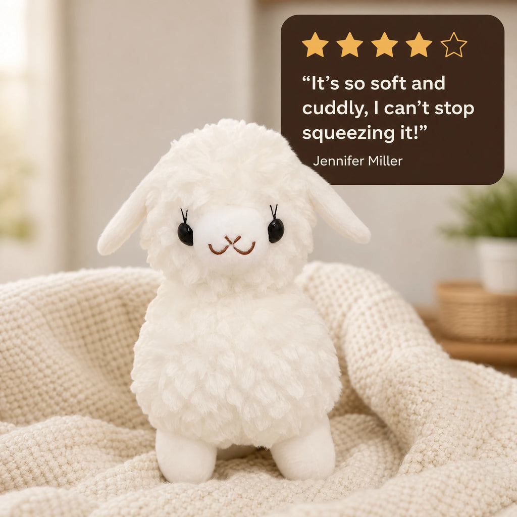 Lamb Plush with Fluffy Fleece Texture in Cream White - Image témoignage