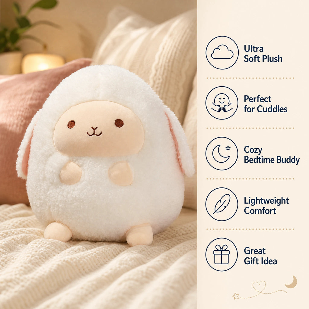 Lamb Plush with Soft Fleece Body and Rounded Shape - Bénéfices produit