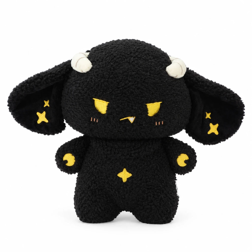 Lamb Plush with Starry Ears and Soft Fleece Texture - Black