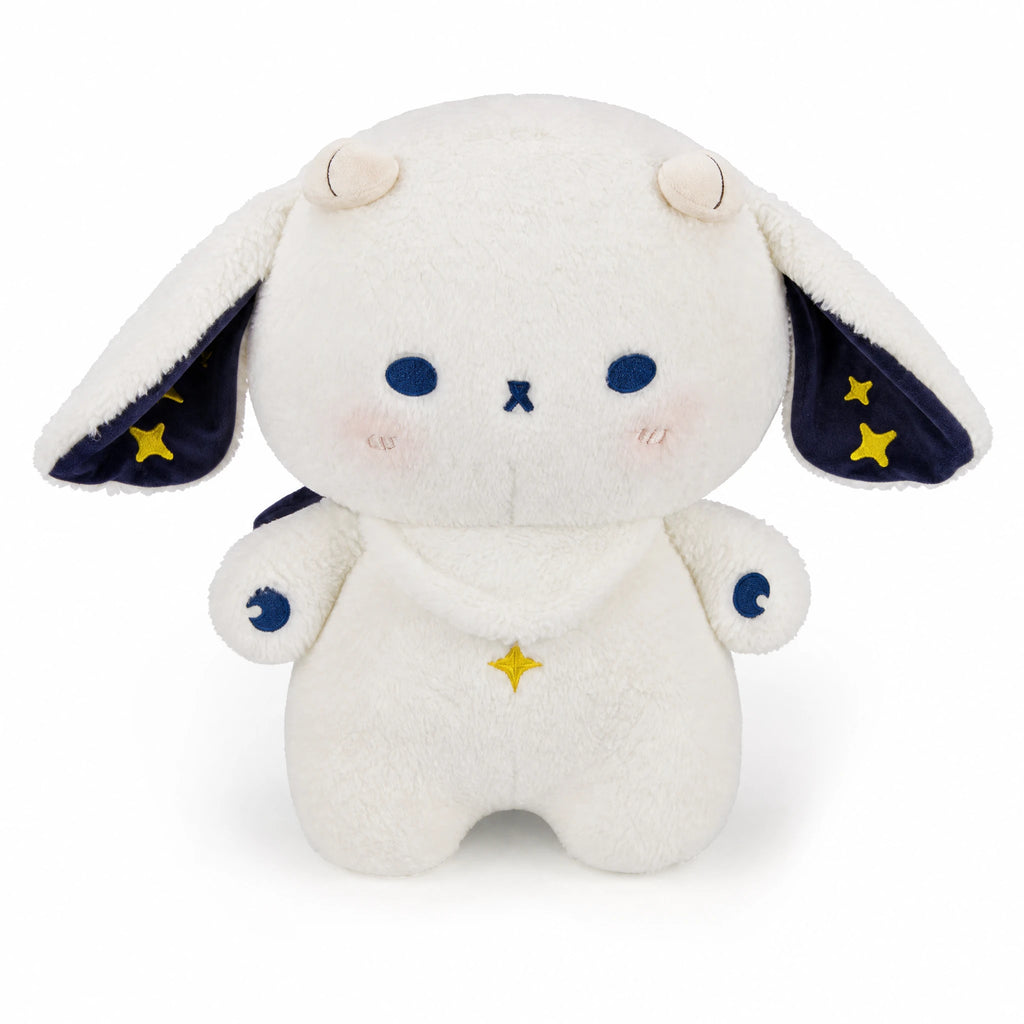 Lamb Plush with Starry Ears and Soft Fleece Texture - Fond blanc