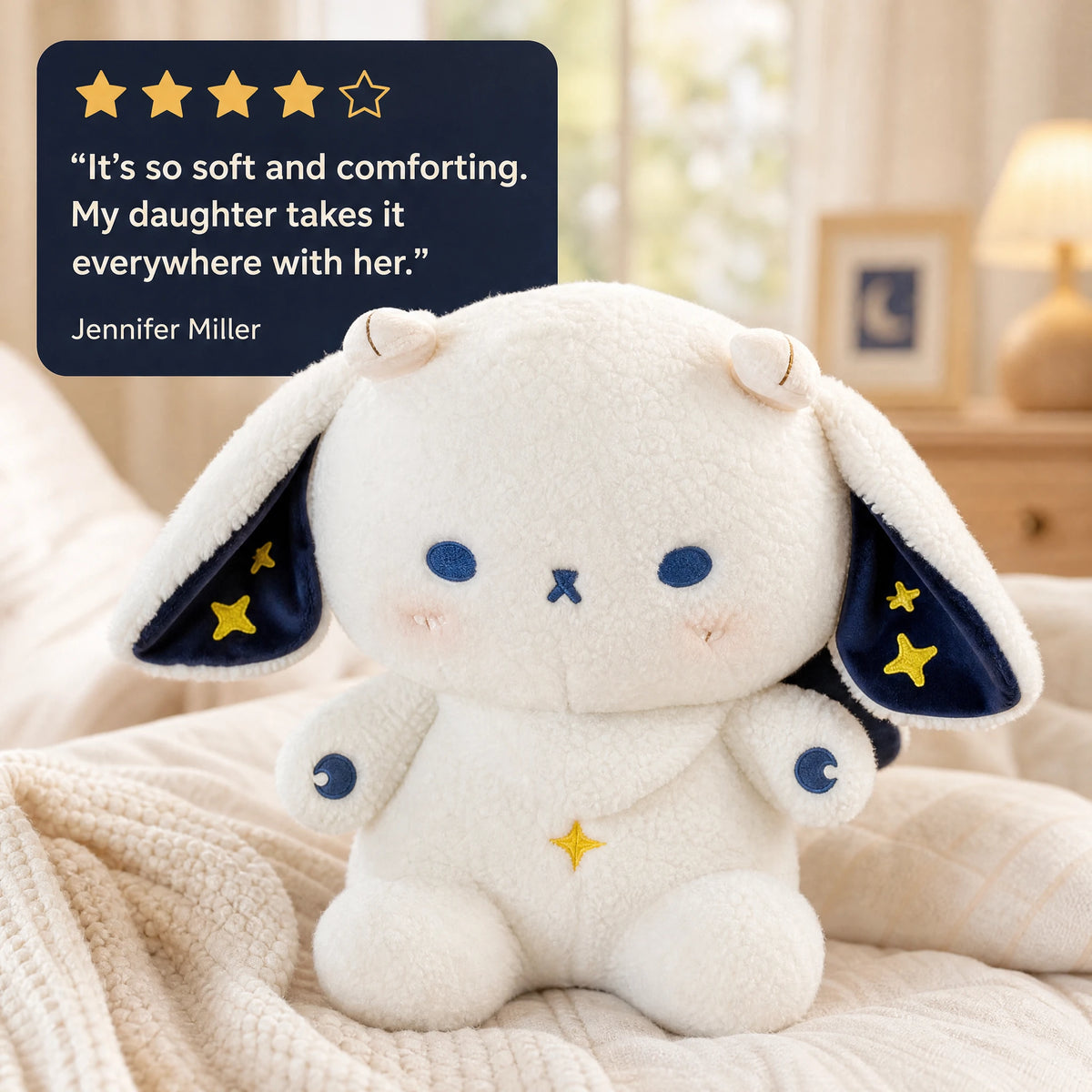 Lamb Plush with Starry Ears and Soft Fleece Texture - Image témoignage