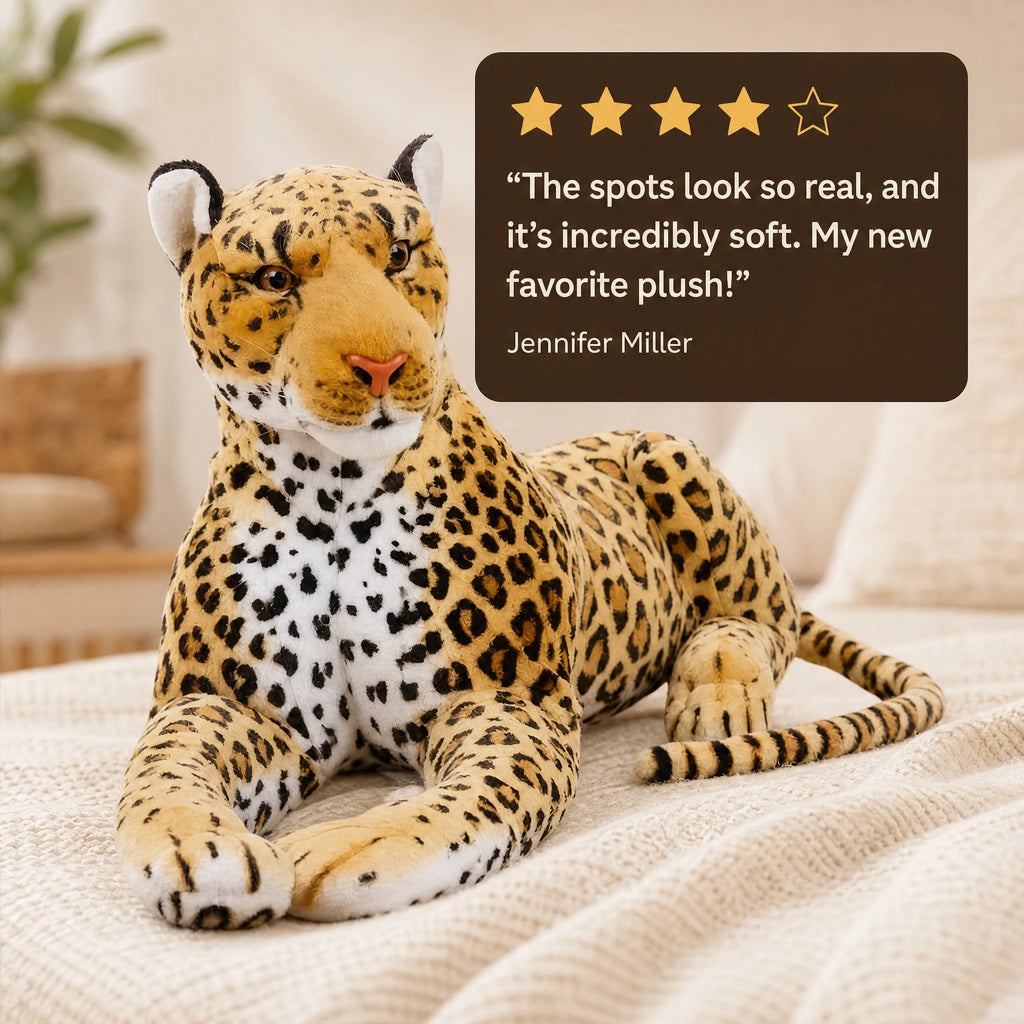 Leopard Plush in Lifelike Spotted Design - Image témoignage