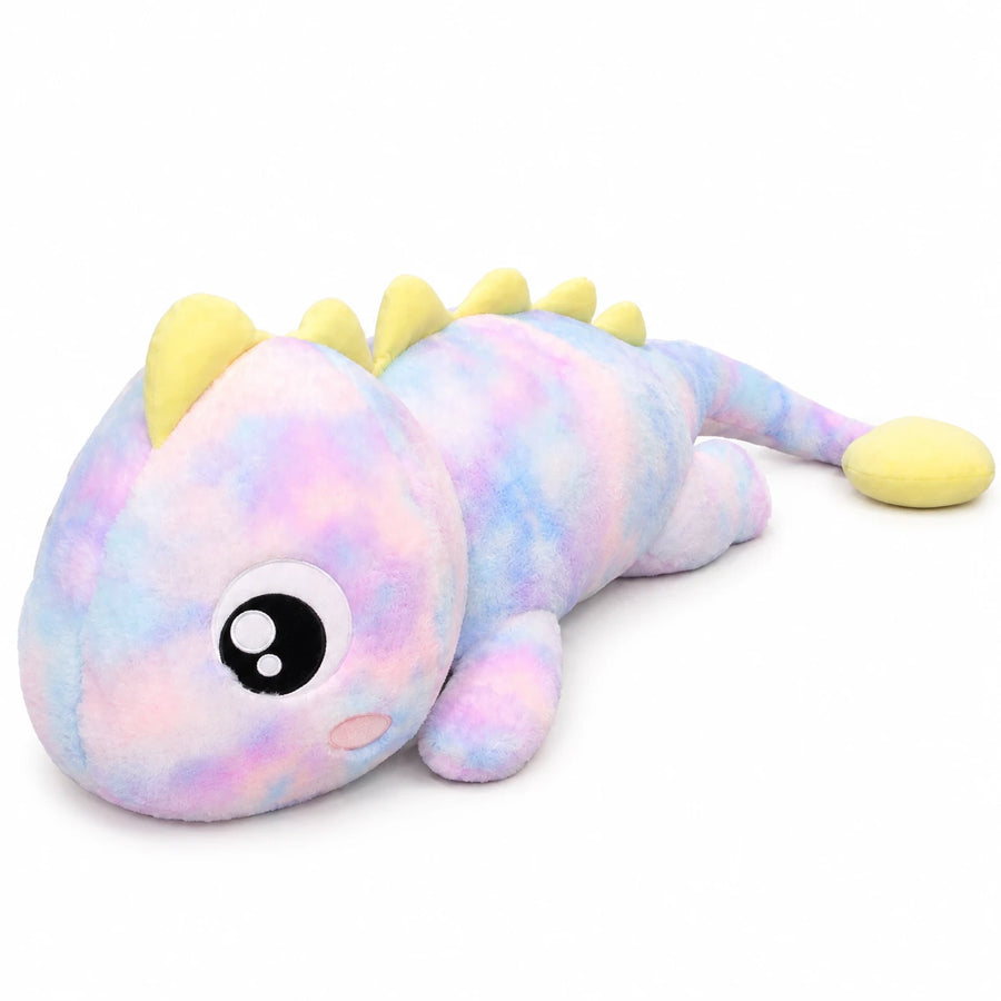 Lizard Plush Toy with Rainbow Tie-Dye Pattern - Purple / 31.5in / 80cm … (4 tailles)