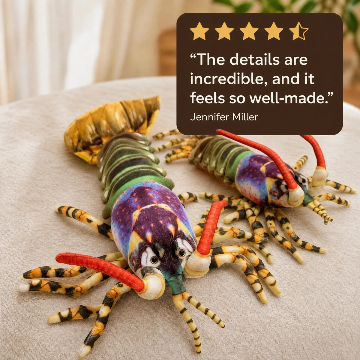 Lobster Plush with Rainbow Shell and Soft Legs - Image témoignage