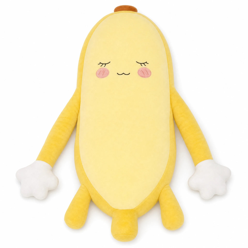 Long Arm Plush Pillow with Soft Huggable Limbs - Fond blanc