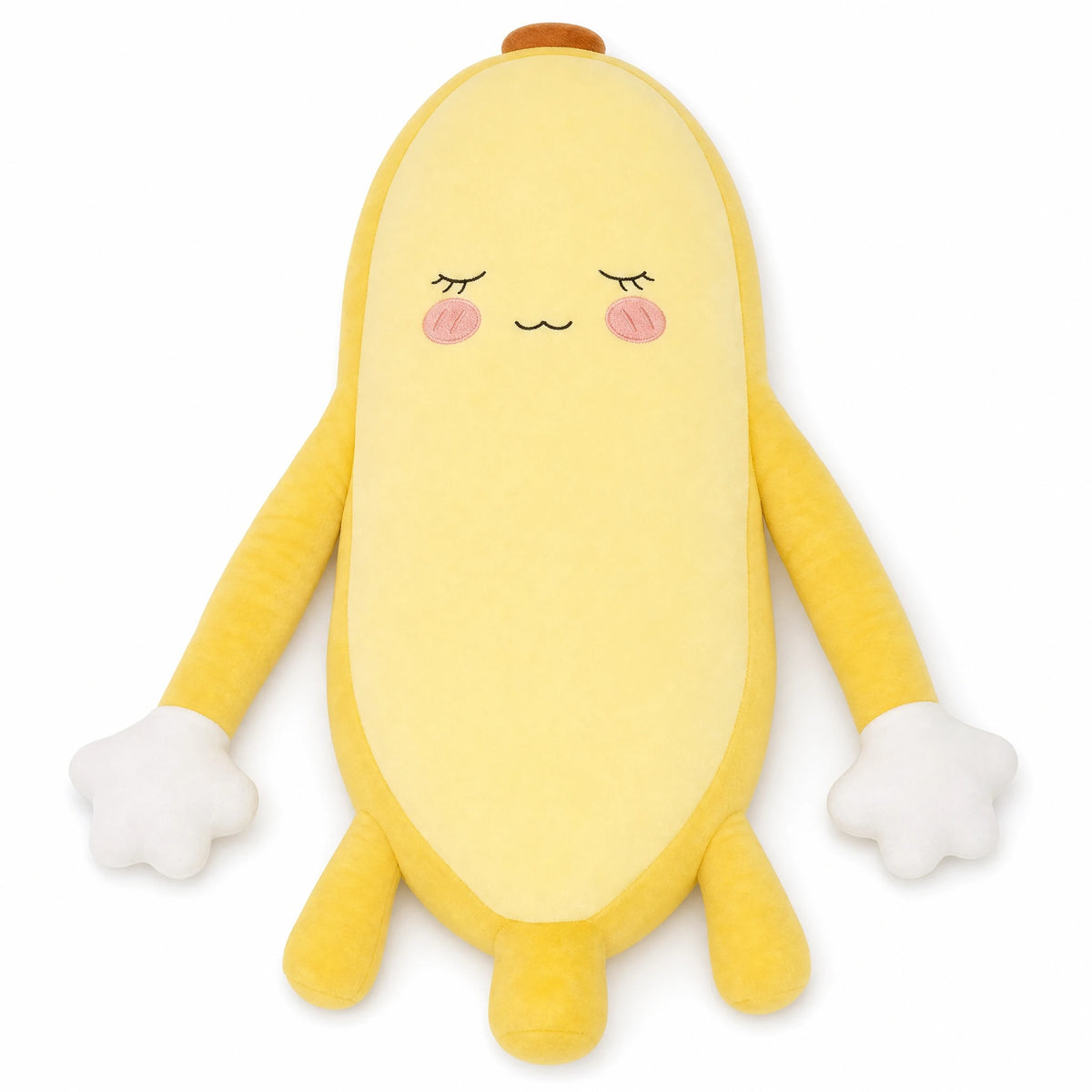 Long Arm Plush Pillow with Soft Huggable Limbs - Fond blanc