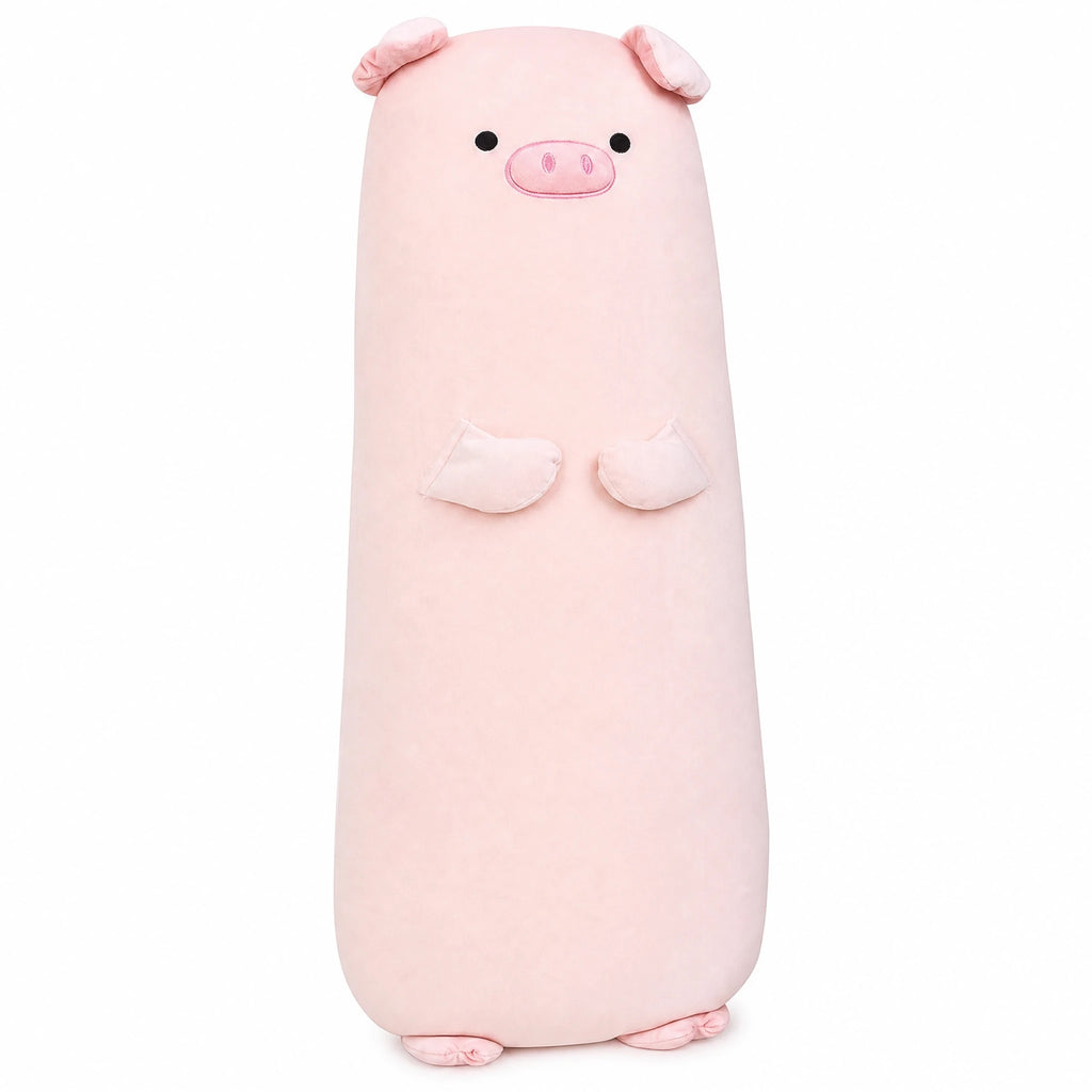 Long Body Pillow Plush - Capybara, Alpaca or Pig - Fond blanc