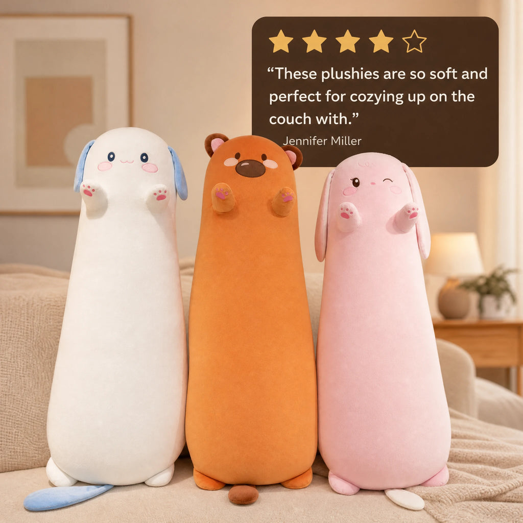 Long Body Pillow Plush with Adorable Animal Characters - Image témoignage