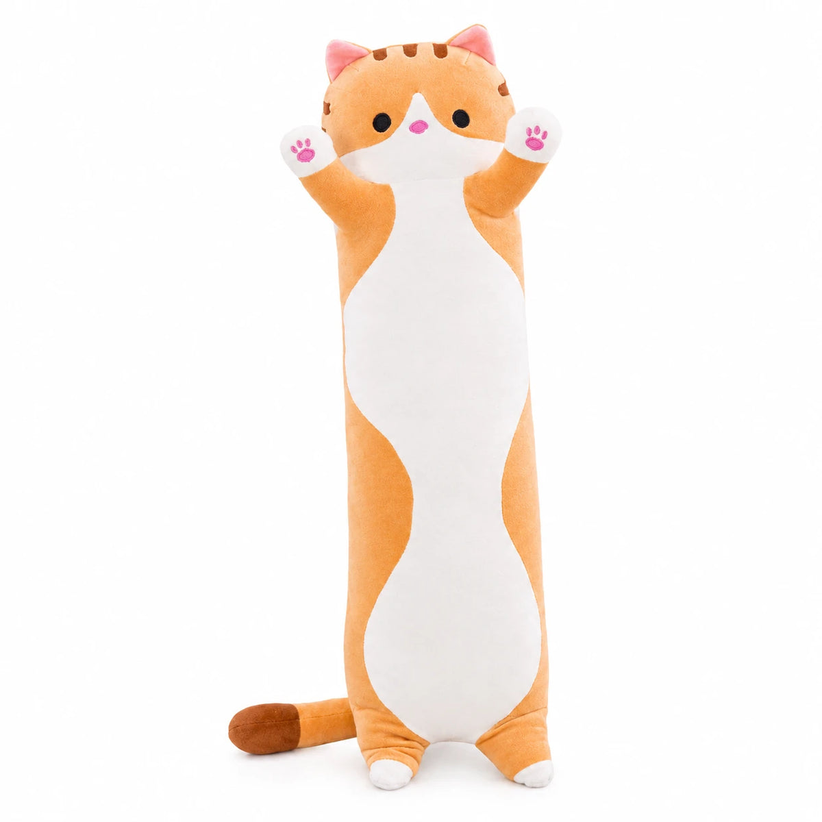 Long Body Pillow Plush with Animal Designs - Brown Cat / 27in / 70cm … (3 tailles)
