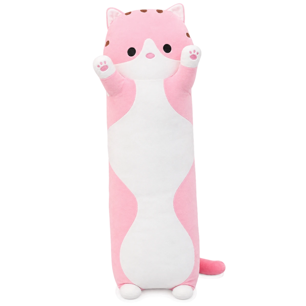 Long Body Pillow Plush with Animal Designs - Pink Cat / 27in / 70cm … (3 tailles)