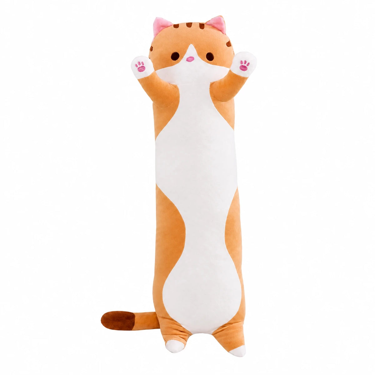 Long Cat Pillow with Adorable Raised Paws Design - Brown / 51in / 130cm … (5 tailles)