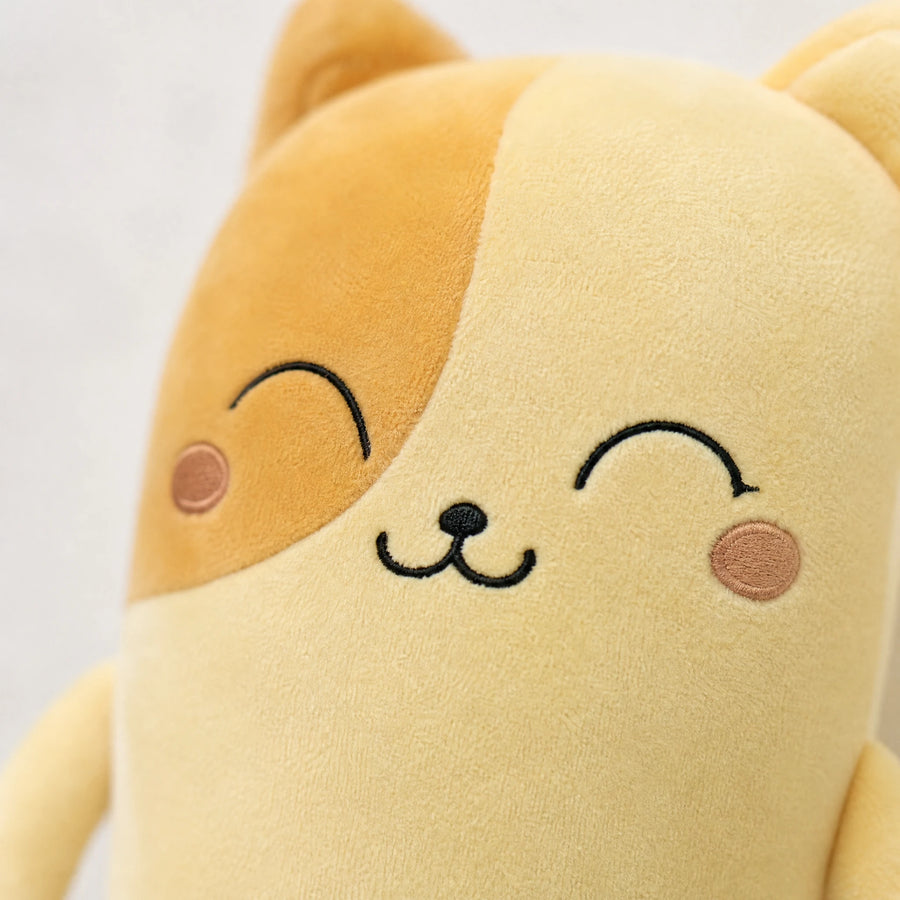 Long Cat Pillow with Smiling Face and Soft Cotton - Détail matière