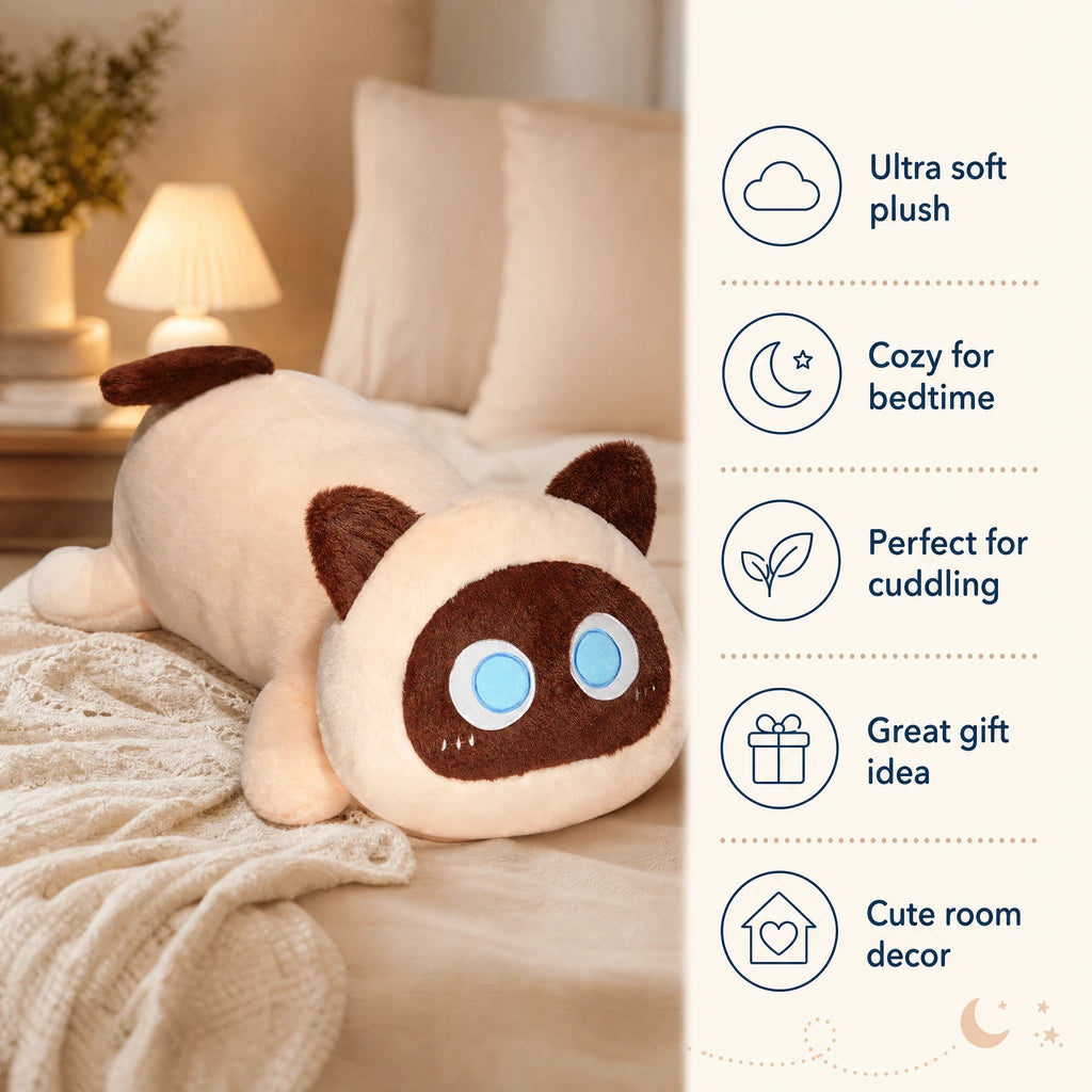 Long Cat Plush with Extra Soft Snuggly Body - Bénéfices produit