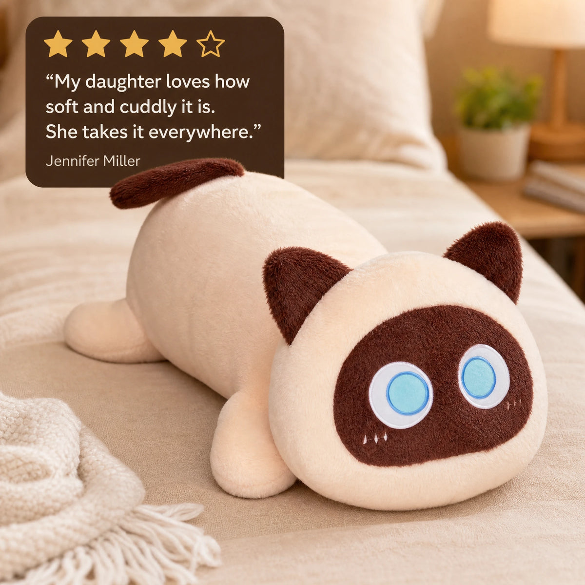 Long Cat Plush with Extra Soft Snuggly Body - Image témoignage