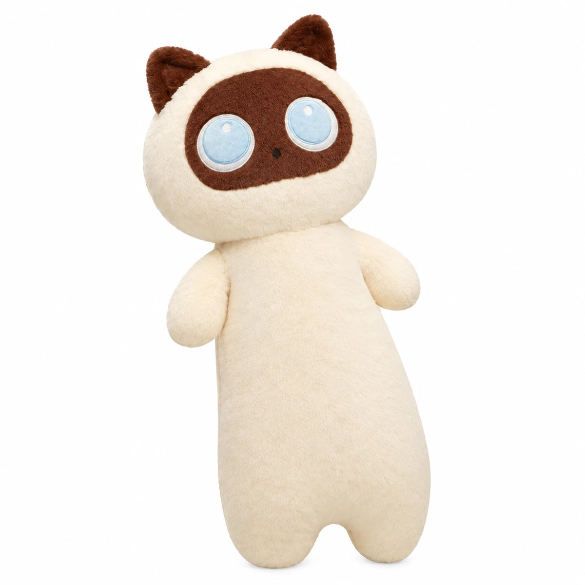 Long Cat Plush with Oversized Fluffy Body and Big Eyes - Brown / 25.5in / 65cm · Brown / 51in / 130cm