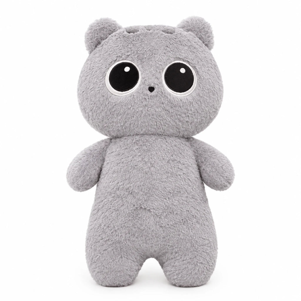 Long Cat Plush with Oversized Fluffy Body and Big Eyes - Gray / 25.5in / 65cm · Gray / 51in / 130cm
