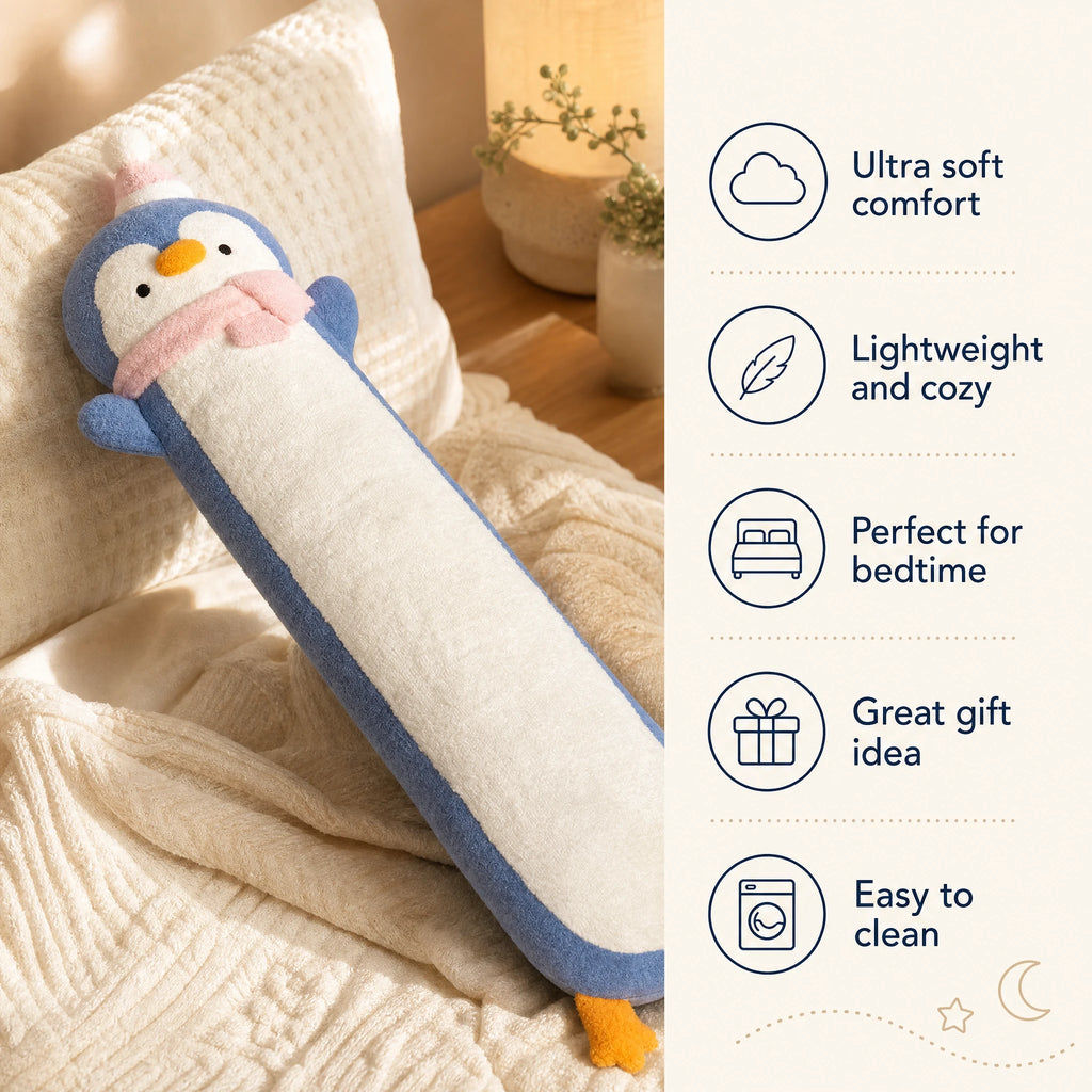 Long Penguin Plush with Soft Fluffy Body and Scarf - Bénéfices produit