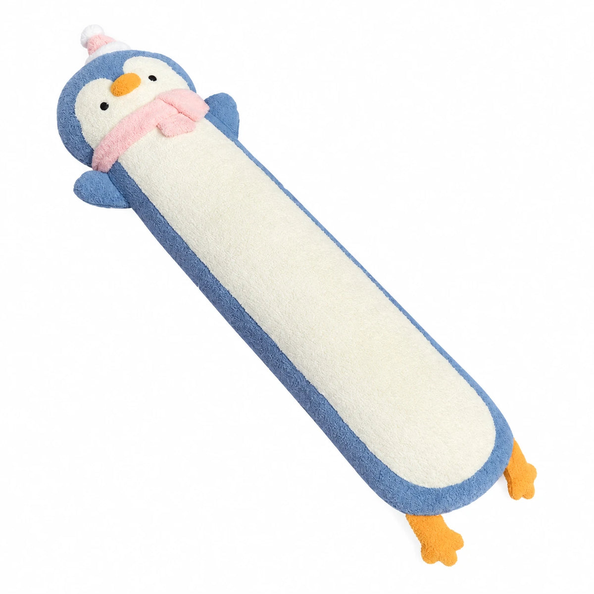 Long Penguin Plush with Soft Fluffy Body and Scarf - Blue / 35.5in / 90cm · Blue / 47in / 120cm