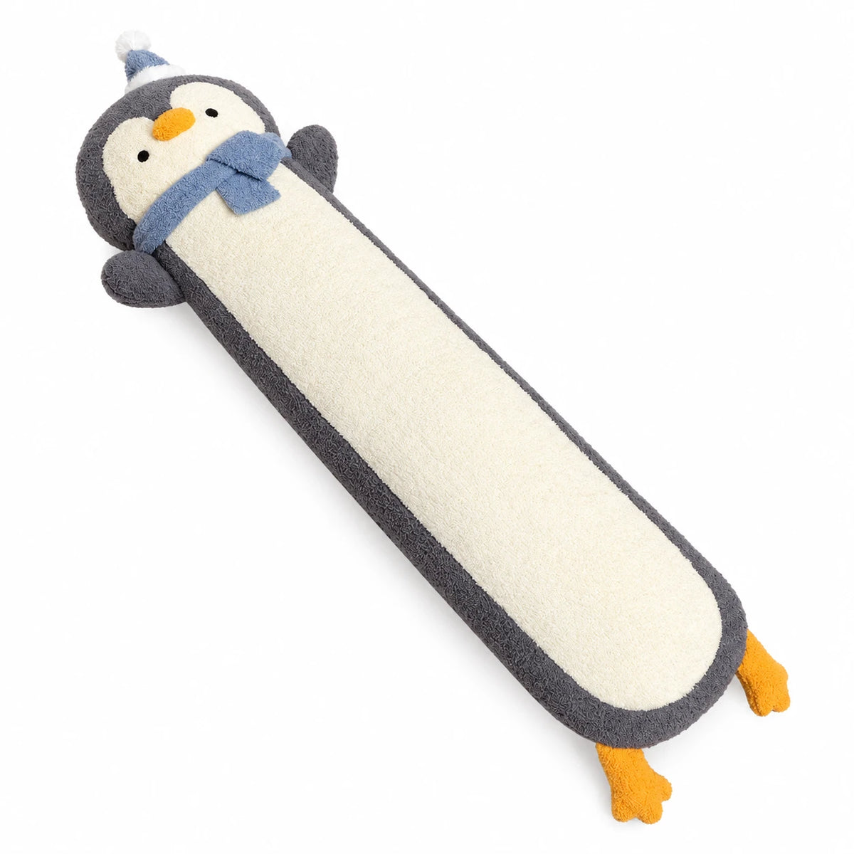 Long Penguin Plush with Soft Fluffy Body and Scarf - Gray / 35.5in / 90cm · Gray / 47in / 120cm