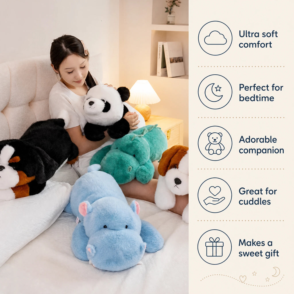 Lying Animal Plush with Ultra Soft Fluffy Fabric - Bénéfices produit