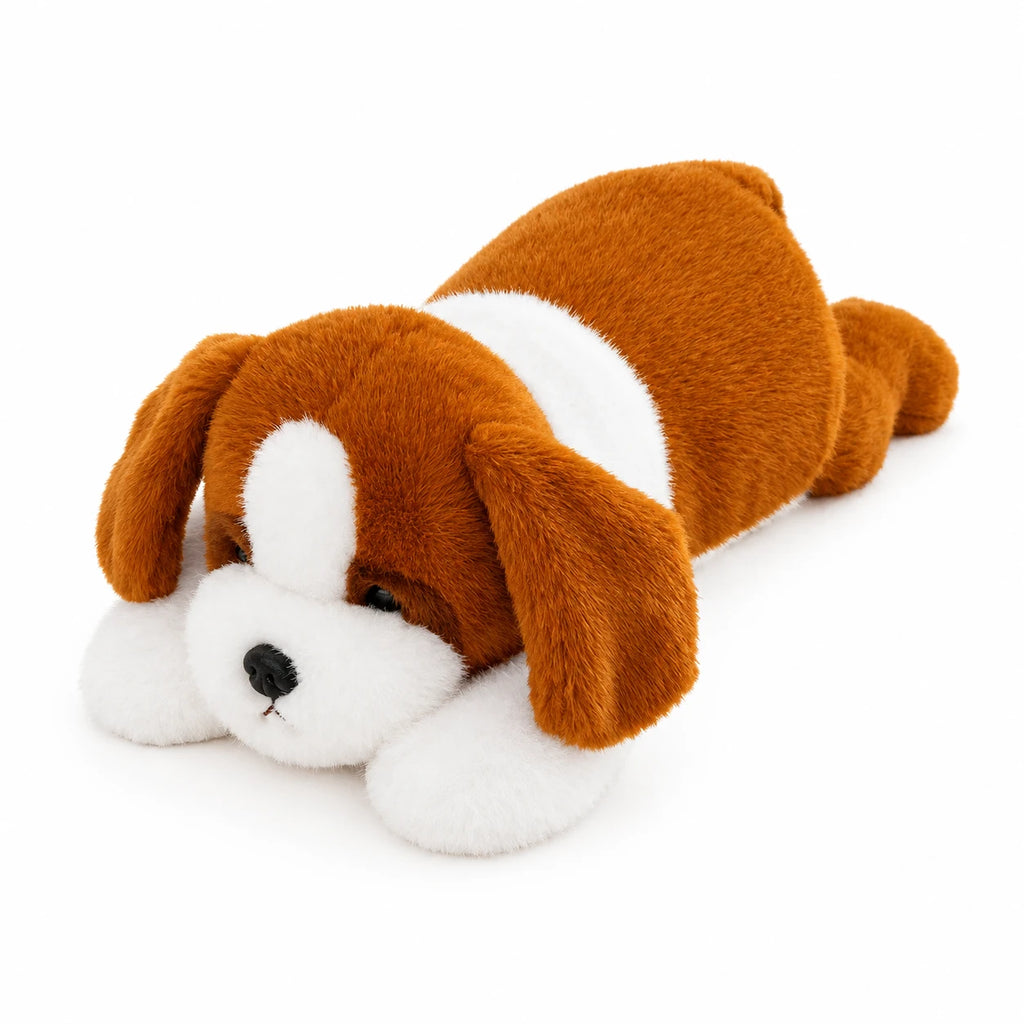 Lying Animal Plush with Ultra Soft Fluffy Fabric - Brown dog / 30cm (11in) … (3 tailles)