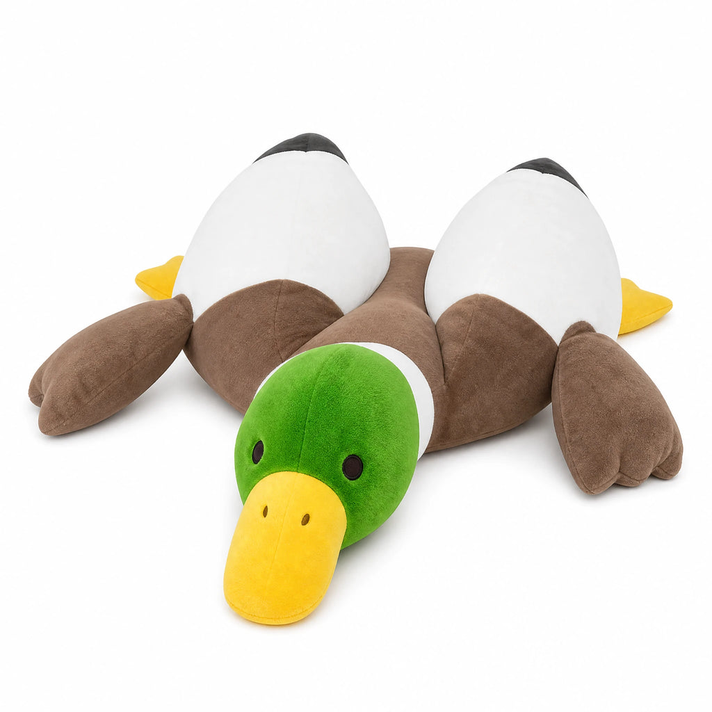 Mallard Duck Plush with Oversized Floppy Body - Fond blanc